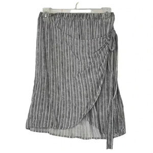 BLUE RAIN SKIRT WOMENS MEDIUM BEACH WEAR STRIPED COASTAL COTTAGE WRAP COMFORT